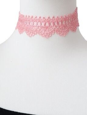 kawaii Pink Lace Choker Necklace